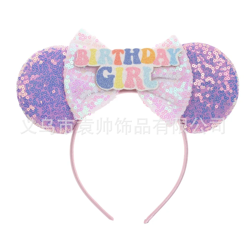 ディズニーミッキーヘッドミッキーマウス耳弓子供のヘッドバンドかわいい誕生日装飾ヘアアクセサリー