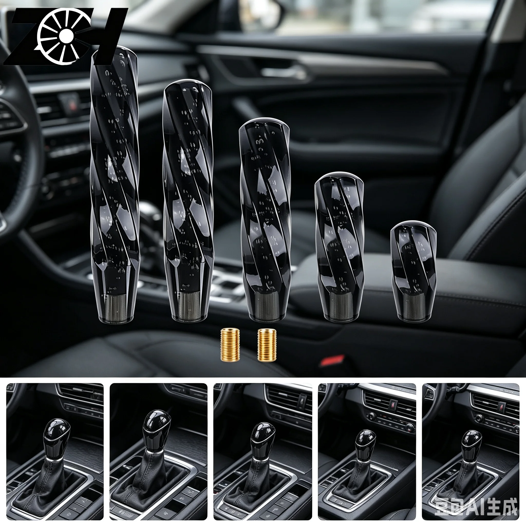 10 15 20cm Car Shift Knob Crystal Transparent Gear Shift Knob Shifter Lever Car Modification Universal Manual Automatic