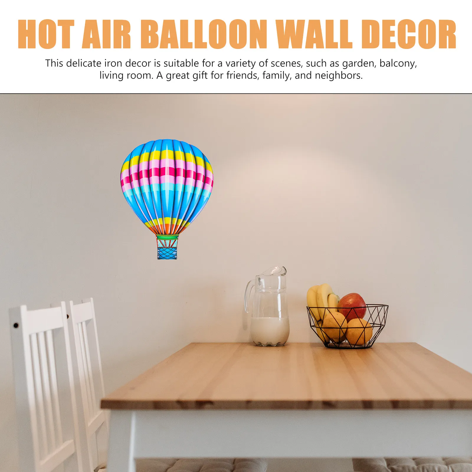 Hot Air Balloon Pendant Colorful Outdoor Wall Hanging Ornament Garden Patio Home Decor