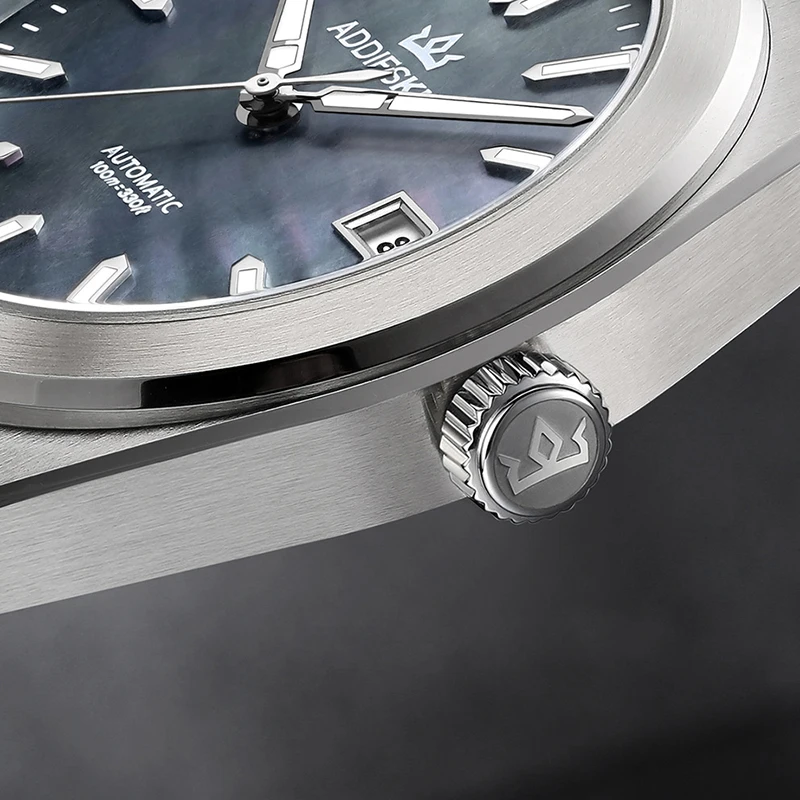 AddiesKin K008 Men's Slim Automatic Mechanical Watch 39mm 10mm Thin Case Miyota 9015 Mother of Pearl Dial Sapphire Crystal Watch