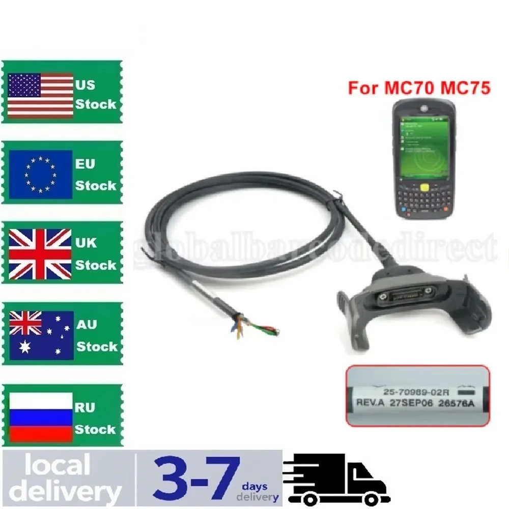 RS232 Charging Cable for Symbol MC75 MC7506 MC7596 MC7598,25-102776-02R