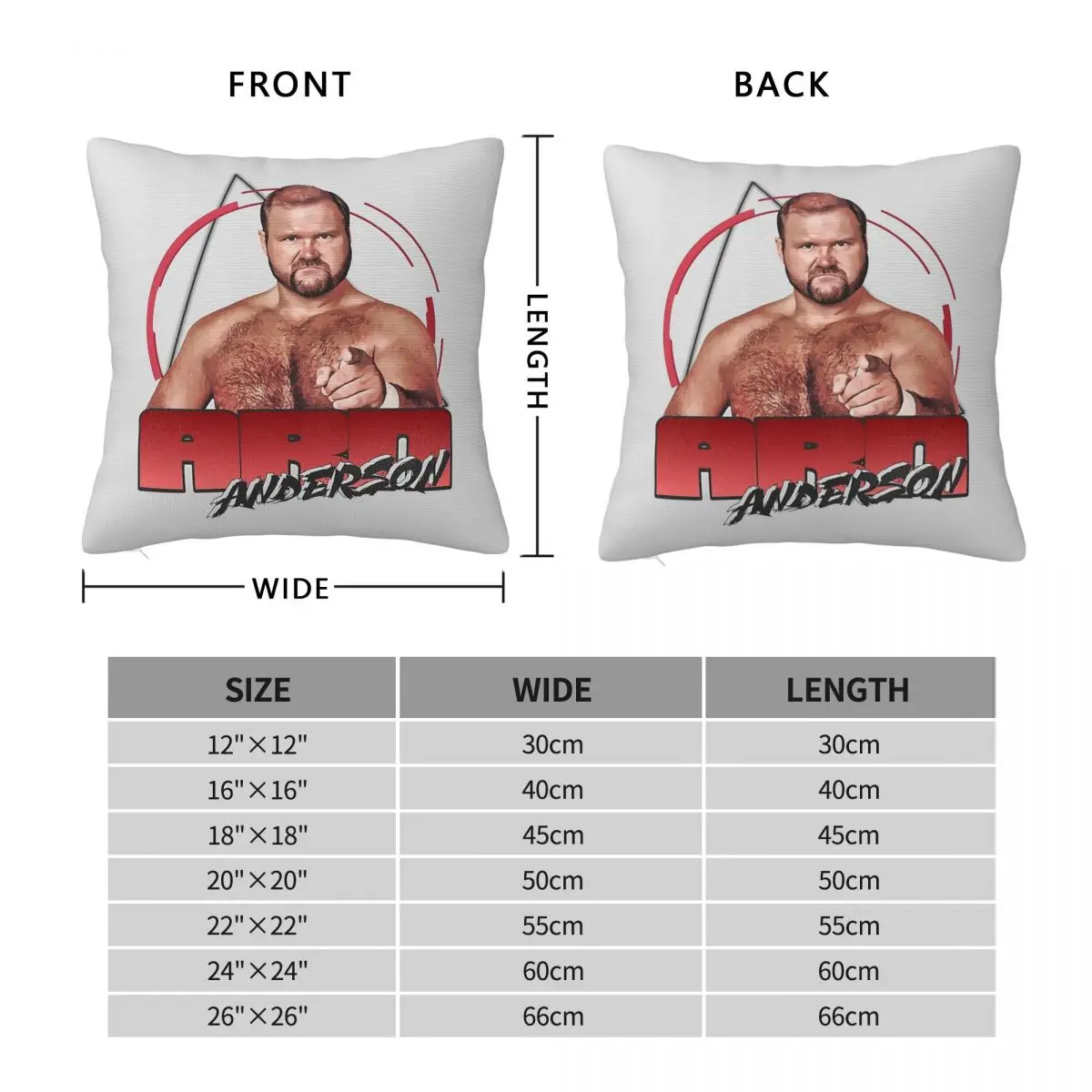 Arn Anderson Pro Wrestling Square Pillowcase Polyester Linen Velvet Creative Zip Decorative Pillow Case Bed Cushion Cover 45x45