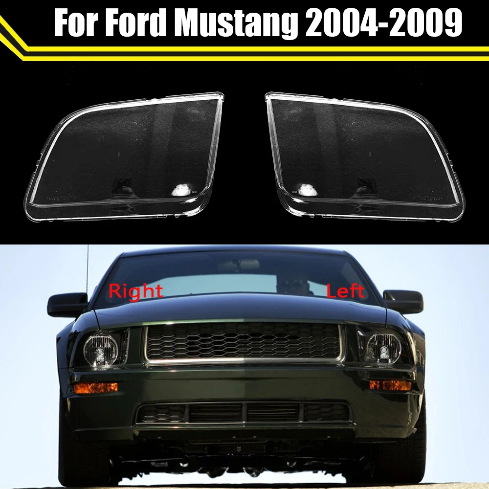 

Auto Head Lamp Light Case For Ford Mustang 2004-2009 Car Front Headlight Cover Lampshade Clear Lampcover Caps Headlamp Shell