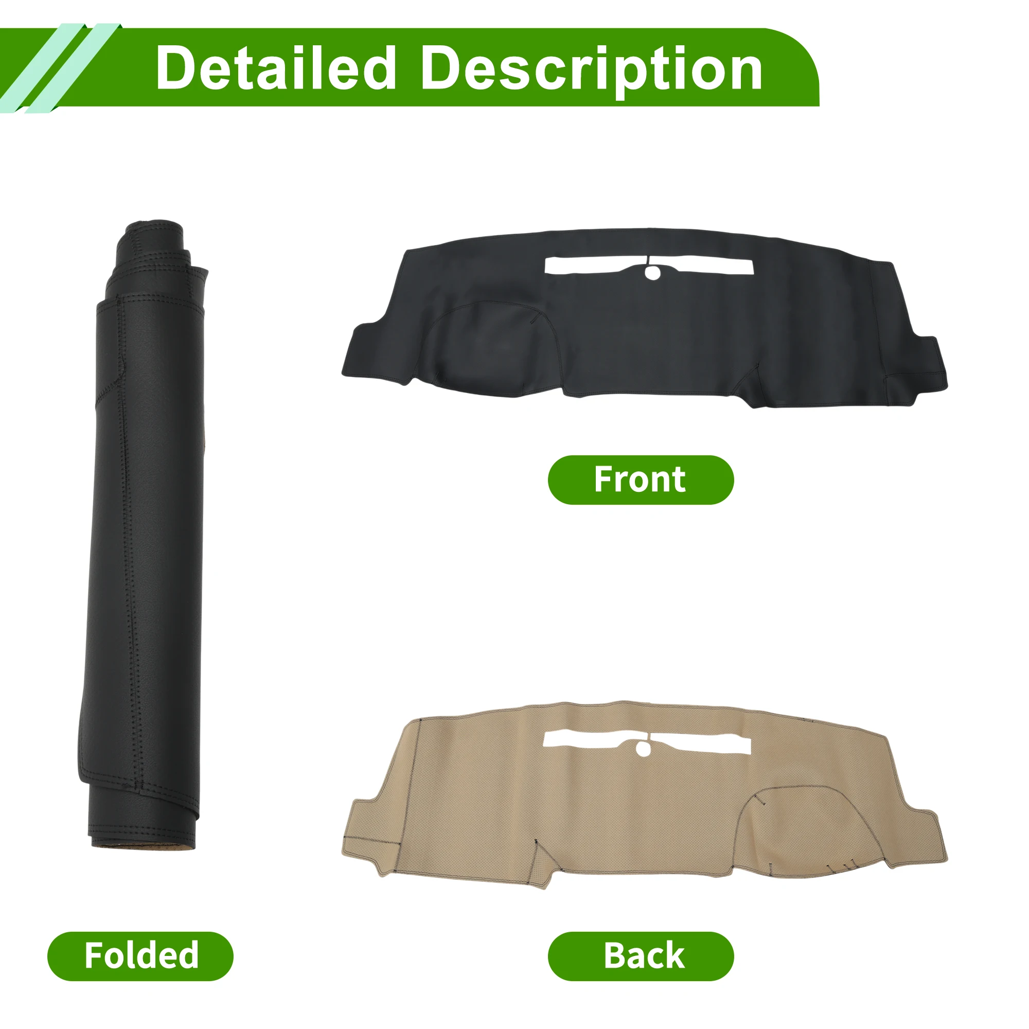 

UXCELL Крышка приборной панели Коврик для приборной панели Ковер для центральной консоли Коврик для приборной панели Интерьер автомобиля Искусственная кожа Черный