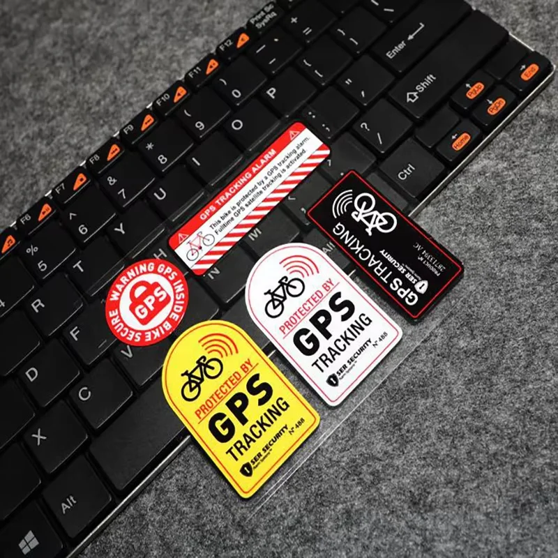 Vinyl WARNING Motorcycle Sticker Anti-Theft Decal Bicycle Bike Scooter Car Protected By GPS TRACKING Alarm Sticker Reflective