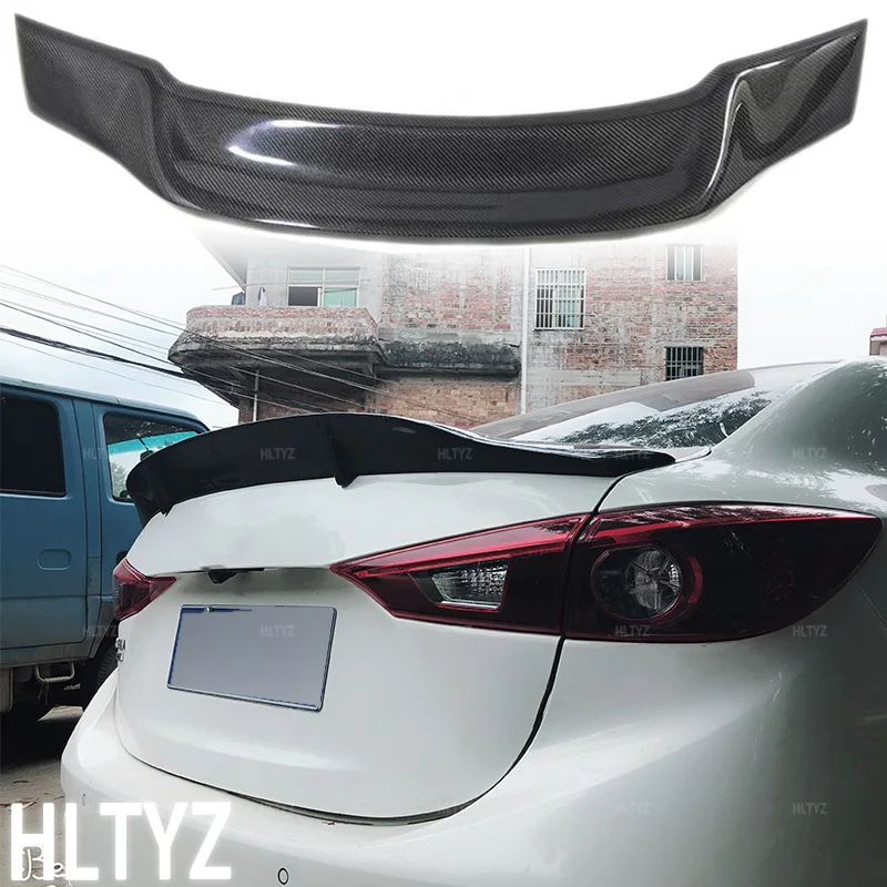 

Подходит для Mazda 3 Axela 2014-2019 годов выпуска, декоративное заднее крыло в стиле R с высококачественным карбоновым покрытием/глянцевым черным спойлером.