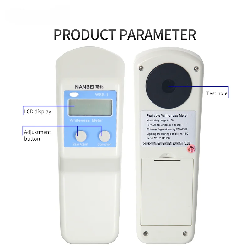 Testing Equipment Portable Digital Display Flour Rice Powder Paper Offset Whiteness Meter Tester