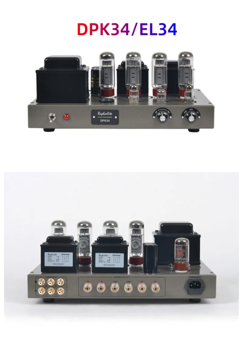 New DPK34 EL34 tube push-pull amplifier HIFI amplifier (DIY kit) 28W*2 frequency response 15Hz-45KHz-1dB