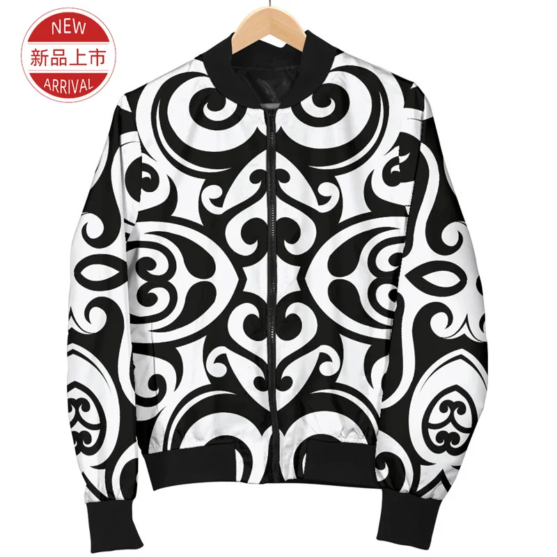 POLYNESIAN TATTOO 3D Printed Jacket Polynesian Tribal Patterns Graphic Lapel Jackets For Women Vintage Ethnic Styles Jackets Top