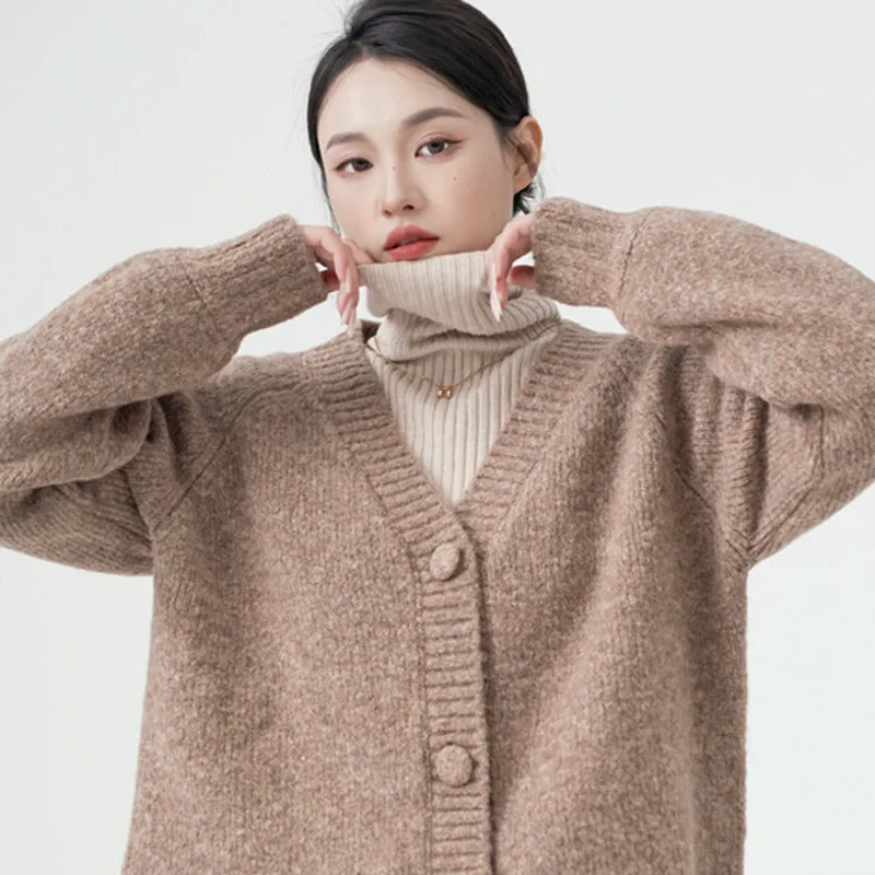 Autumn Winter New Sweater Women Loose Casual Temperament Commuting Long Sleeved Knitted Women' Cardigan Top Sweater Women's Coat