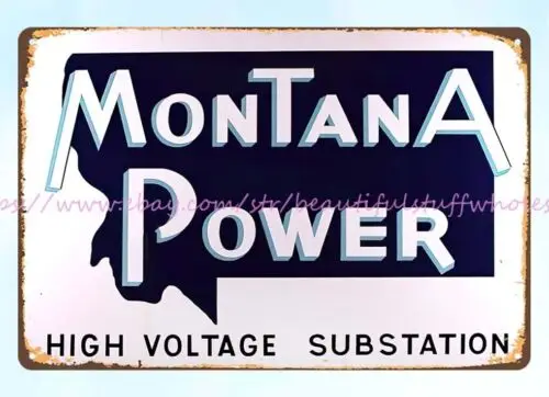 home decor accessories Montana Power High Voltage Substation metal tin sign