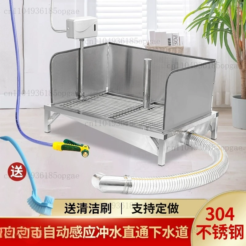 Stainless Steel Fully Automatic Flush Dog Toilet Indoor Direct Drain Pet Bedpan Urine
