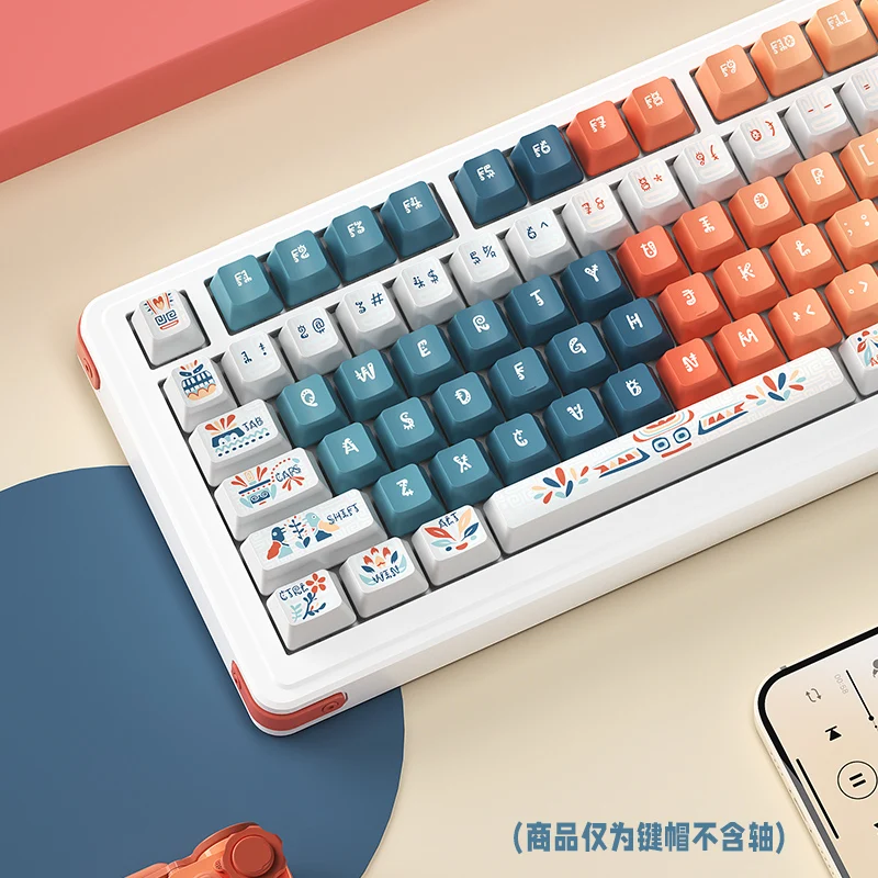 

Blue Themed Keycaps Cherry Profile PBT Sublimation DIY Compatible With 61/63/64/67/68/71/108 MX Layout Mechanical Keyboard