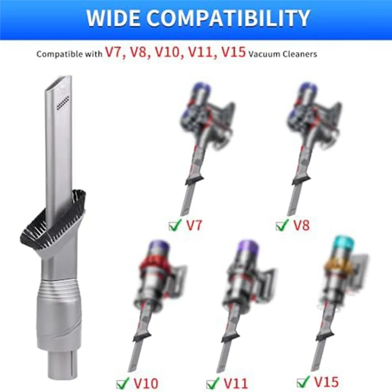 A13I-Awkward Space Tool Set Kit dengan Set Sikat Debu Bebas Goresan untuk Dyson V15 V12 V11 V10 V7 V8 Set Pembersih Detail Vakum K