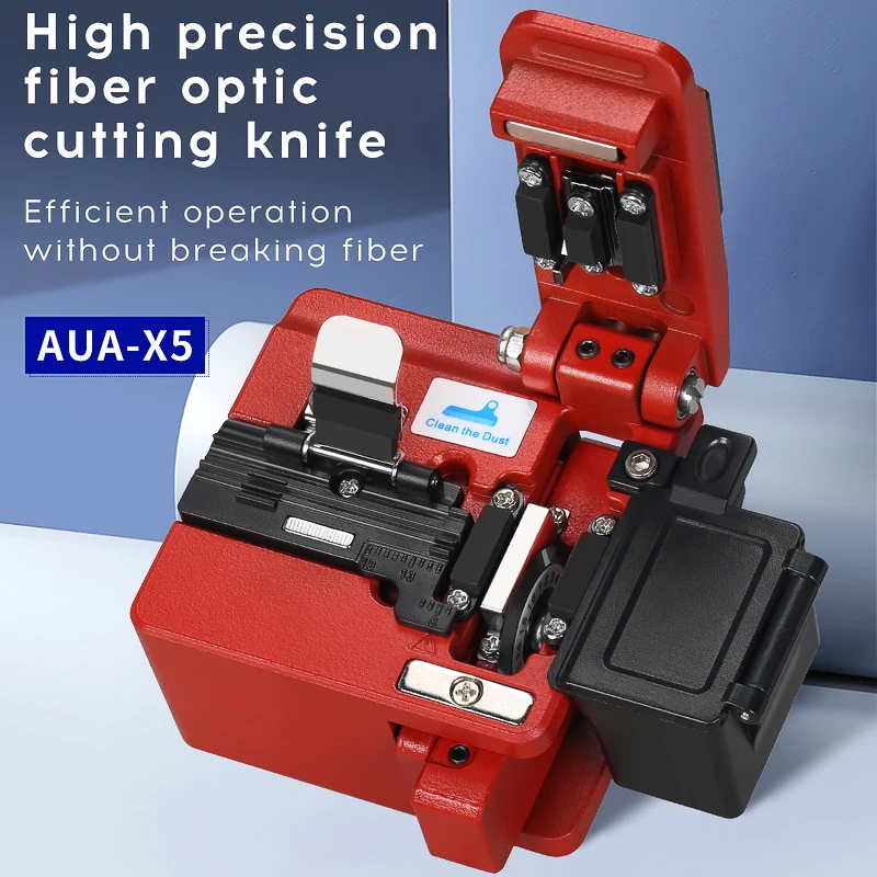 COMPTYCO AUA-X5 Fiber Cleaver Optical Fiber Cutting Tool FTTH Fiber Optic Cold Connection/Fusion Splicing Cable Cutter Tool