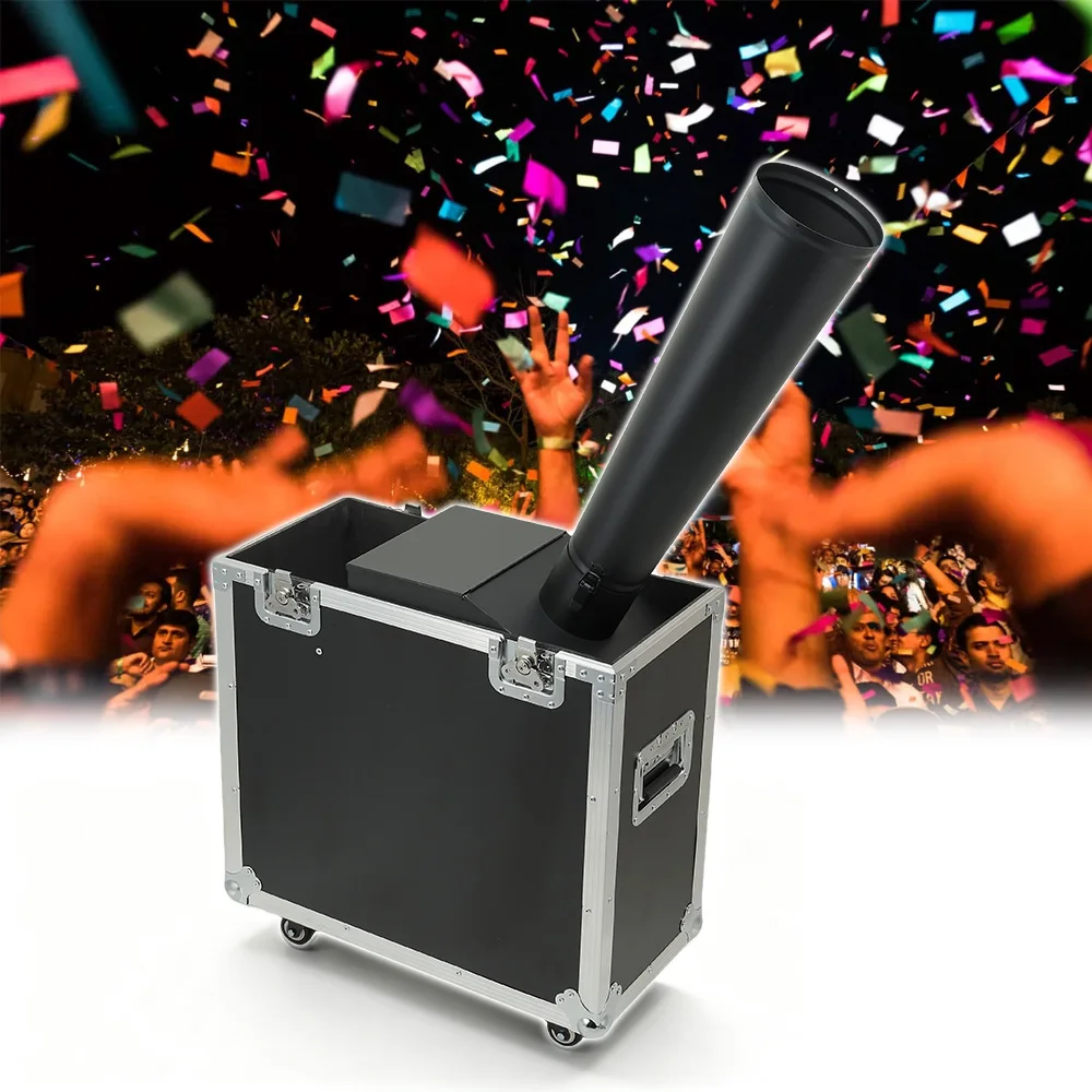 Confetti Cannon DMX CO2 Confetti Blaster Machine Remote Rainbow Paper Shooter For Stage Event Celebration Christmas Halloween