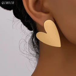 Large Metal Heart Post Earrings For Women Classic New Styles Fashion Jewelry Party Accessories Love Design Wholesale Gifts C1599