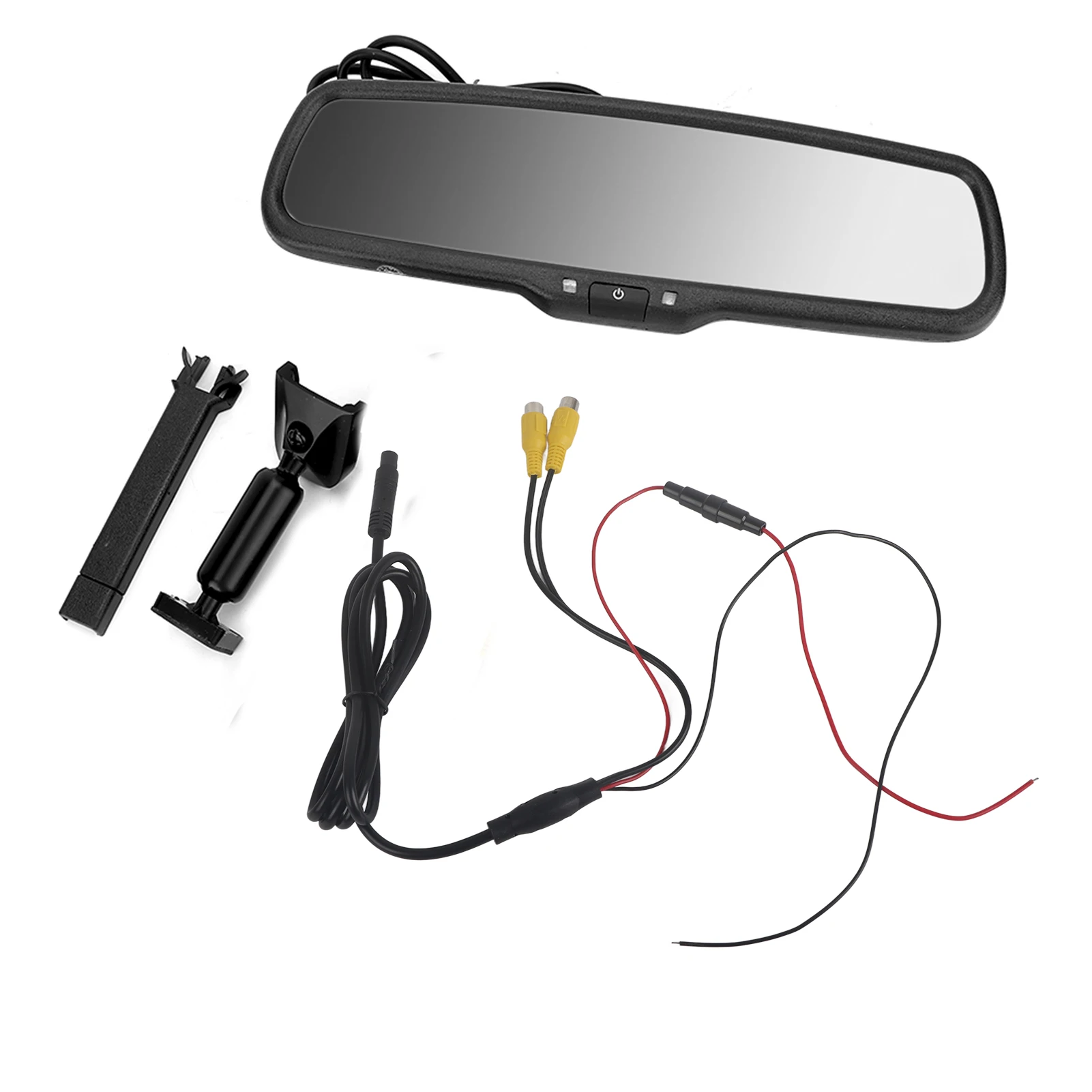 Achteruitkijkmonitor Achteruitkijkspiegelmonitor 4,3 inch auto-achteruitkijkspiegelmonitor met automatische dimfunctie en beugel Zwarte achteruitkijkspiegelmonitor