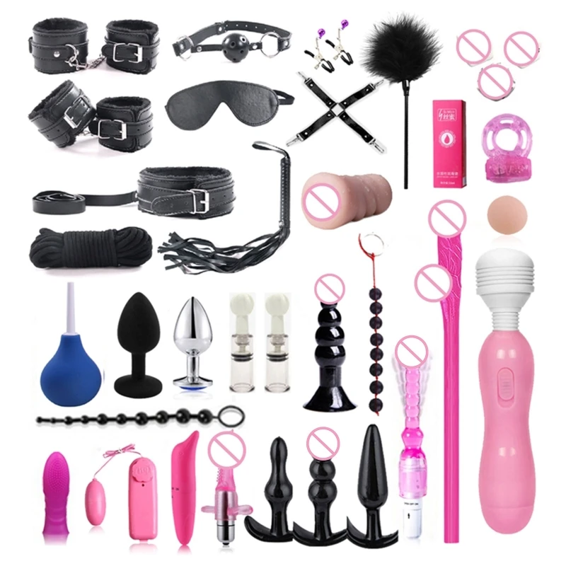 

20RF Adjustable Fetish BDSM Restraint Beginner Slave Bondage Adult Sex Toy Handcuff Ankle Cuffs Nipple Sucker