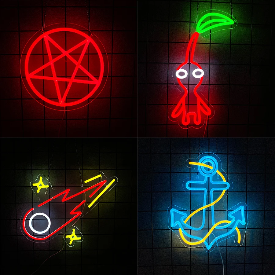 Anime Led Neon Sign, Interesting Meteor Icon Wall Art Decor, Bedroom Living Room Game Room Man Cave Birthday Party Wall Lamp.