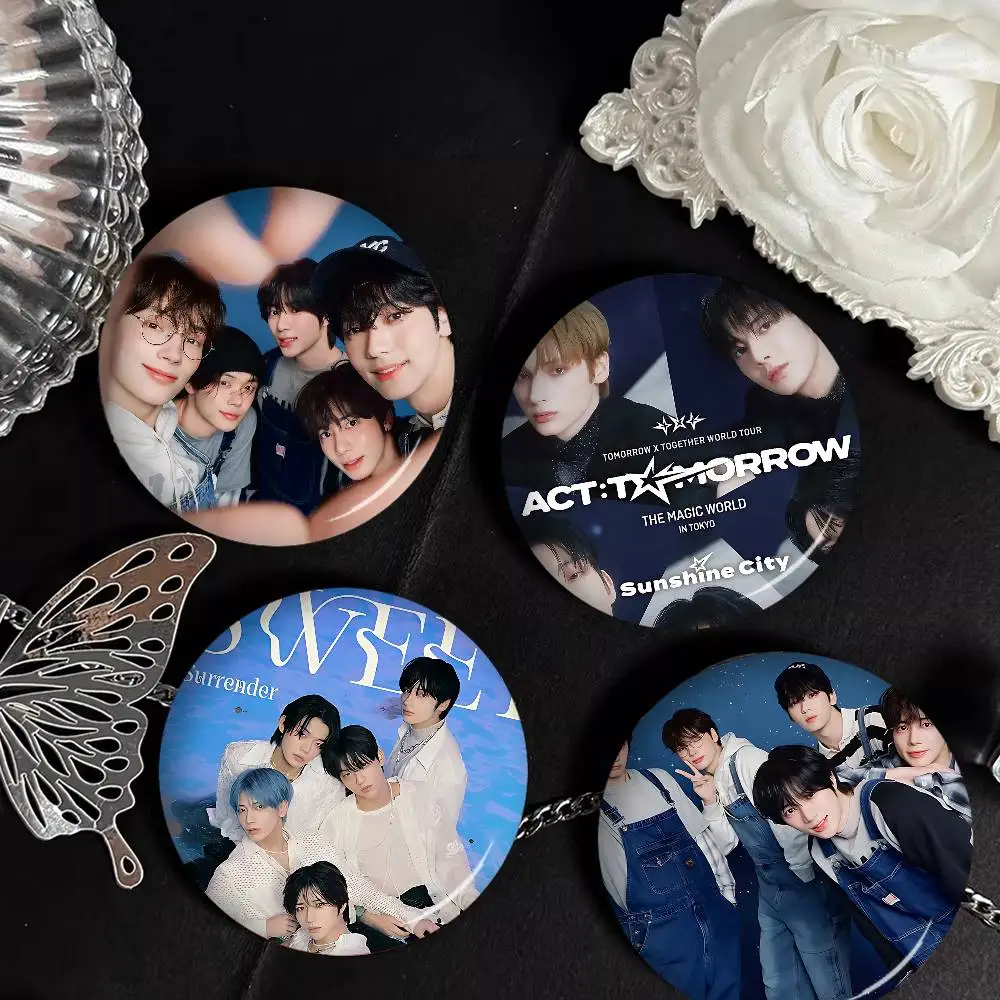 KPOP T-TXTS Boy Band Customizable Soft Button Pin For Women Creative Jewelry Funny Badge Cartoon Lover Hat