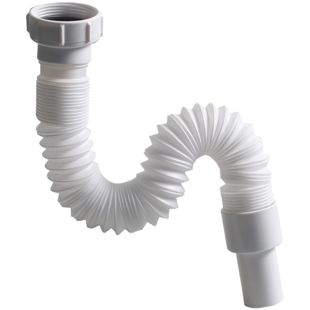 Kitchen Sink Drain Pipe Hose with 45mm Internal Thread Flexible Telescopic Tube Length Adjustable 300 to 700mm