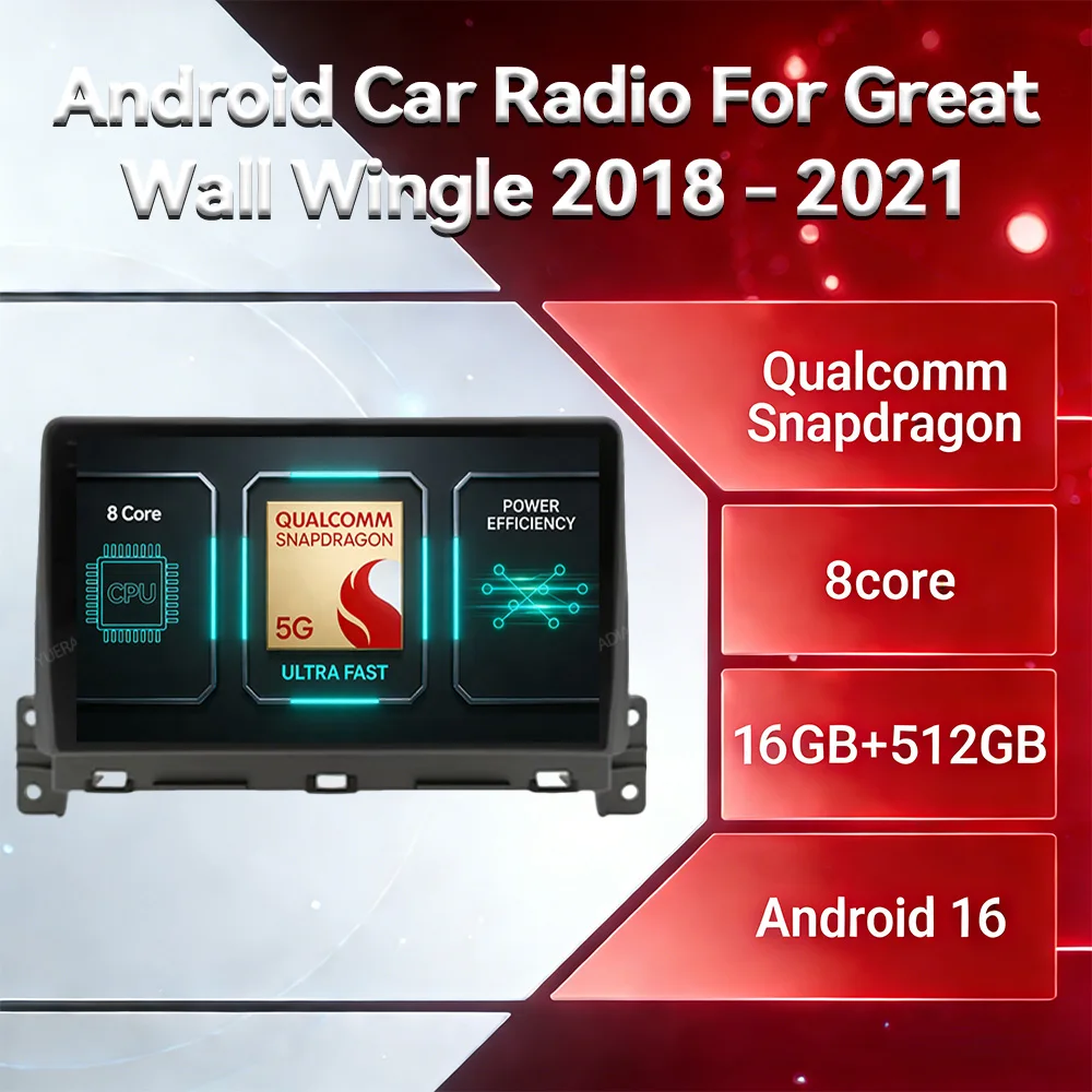 Android 16 Car Radio For Great Wall Wingle 7 2018 - 2020 GPS NAVI QLED 2DIN BT 4G LTE 5G WIFI Head Unit Multimedia Video Player
