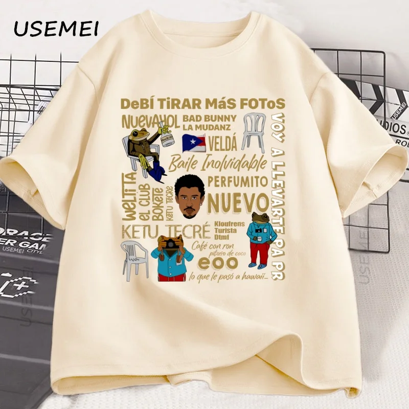 

Bad Bunny T-shirt for Man Woman Causal Cotton Short Sleeve T Shirt Harajuku Streetwear Clothing Printed Streetwear Clothes