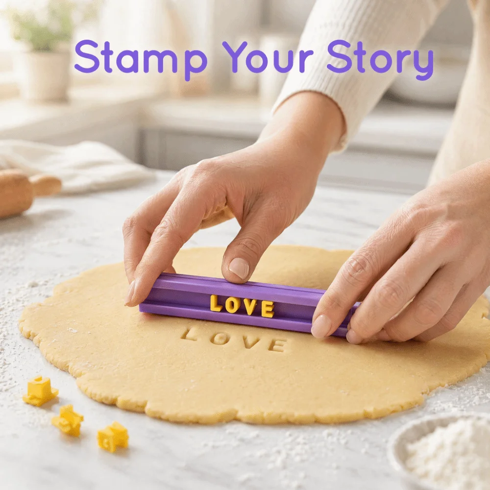 Raised Character Stamp Pieces Cookie Stamps Slotted Holder Fine Workmanship Alphabet Stamps Clear Texture Claim