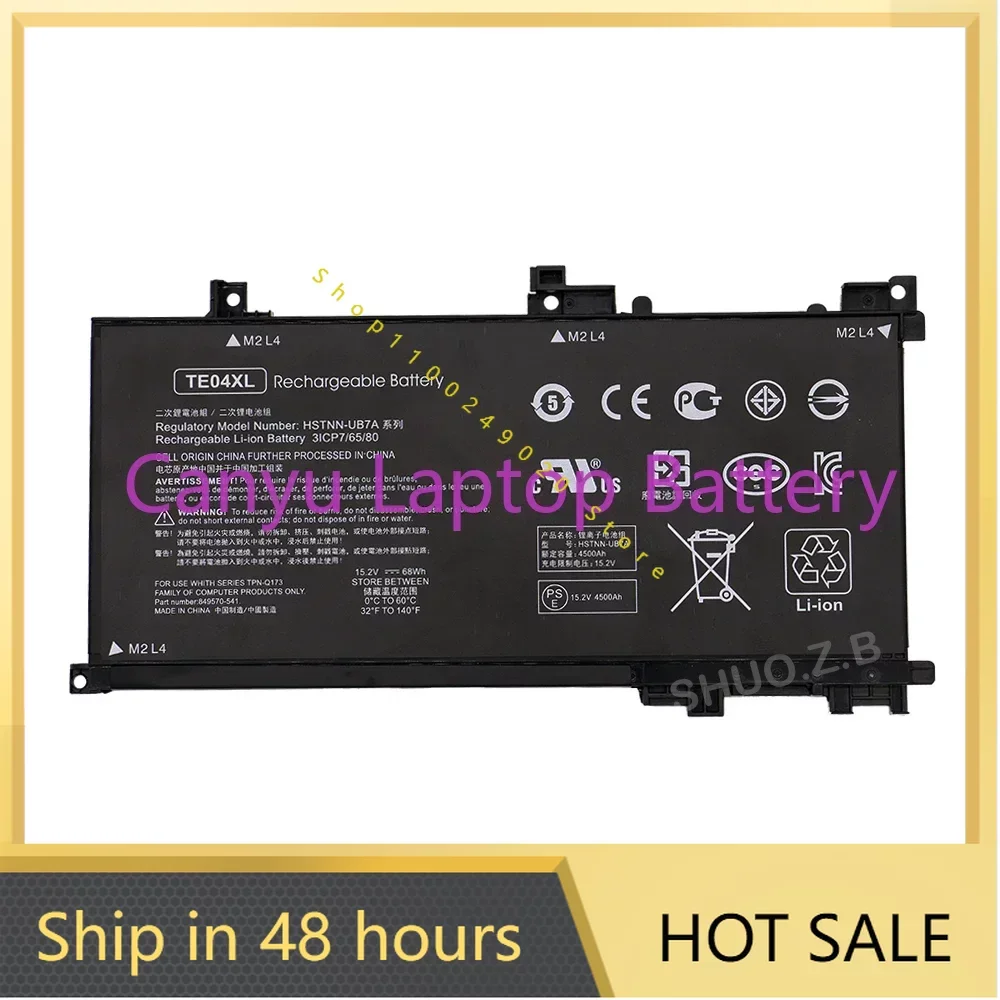 

2024 TE04XL Battery For HP OMEN 15-AX200 15-AX210TX 15-AX235ND 15-AX202NA TPN-Q173 HSTNN-DB7T 905175-2C1 905277-855 4500mAh