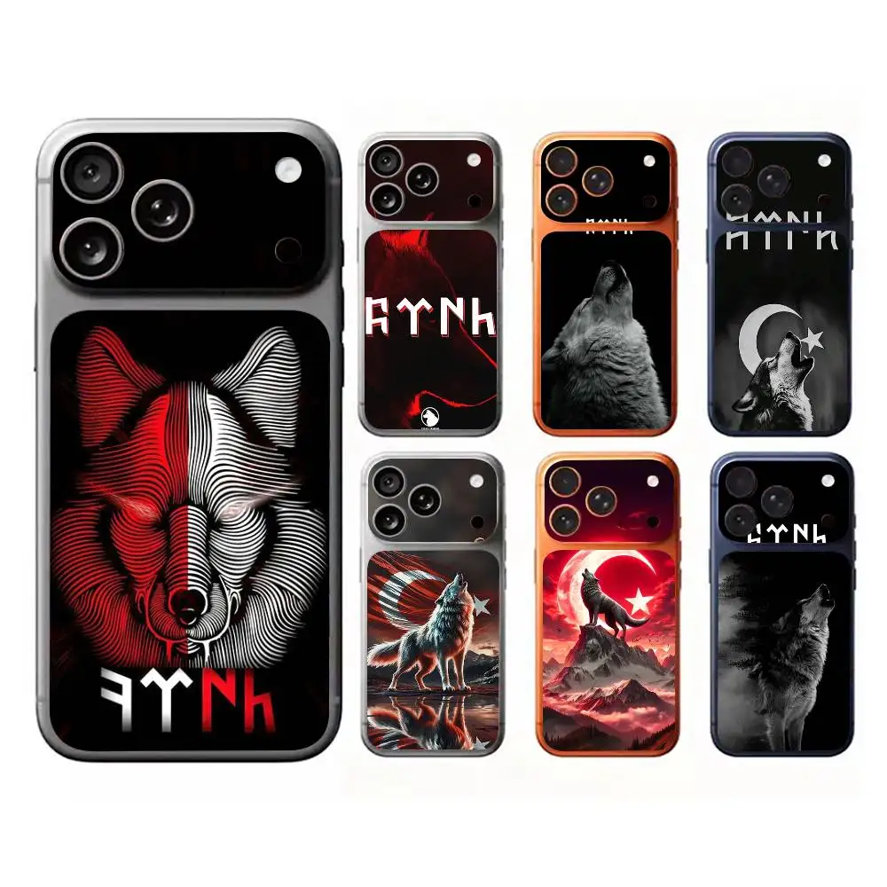 Turk Wolf Turkey Flag Back & Camera Skin Wrap Protector Sticker for iPhone 17 Pro 17 Pro Max (Not a Case)