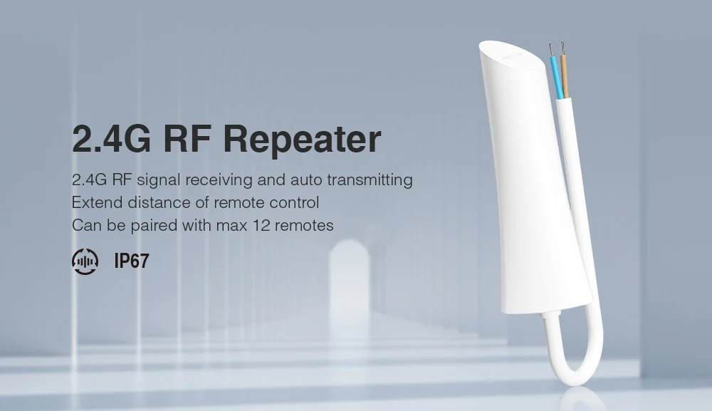 

Miboxer 2.4G Remote Signal Receiver RF Repeater RP1 Waterproof IP67 AC110V 220V Extend Control Long Distance of Outdoor Lights