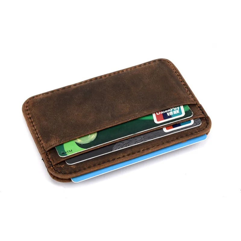 1 Set DIY Leather Handmade Card Holder Double Coin Card Storage Bag Sewing Pattern Hard Kraft Paper Stencil Template 7*10*0.5cm view 4