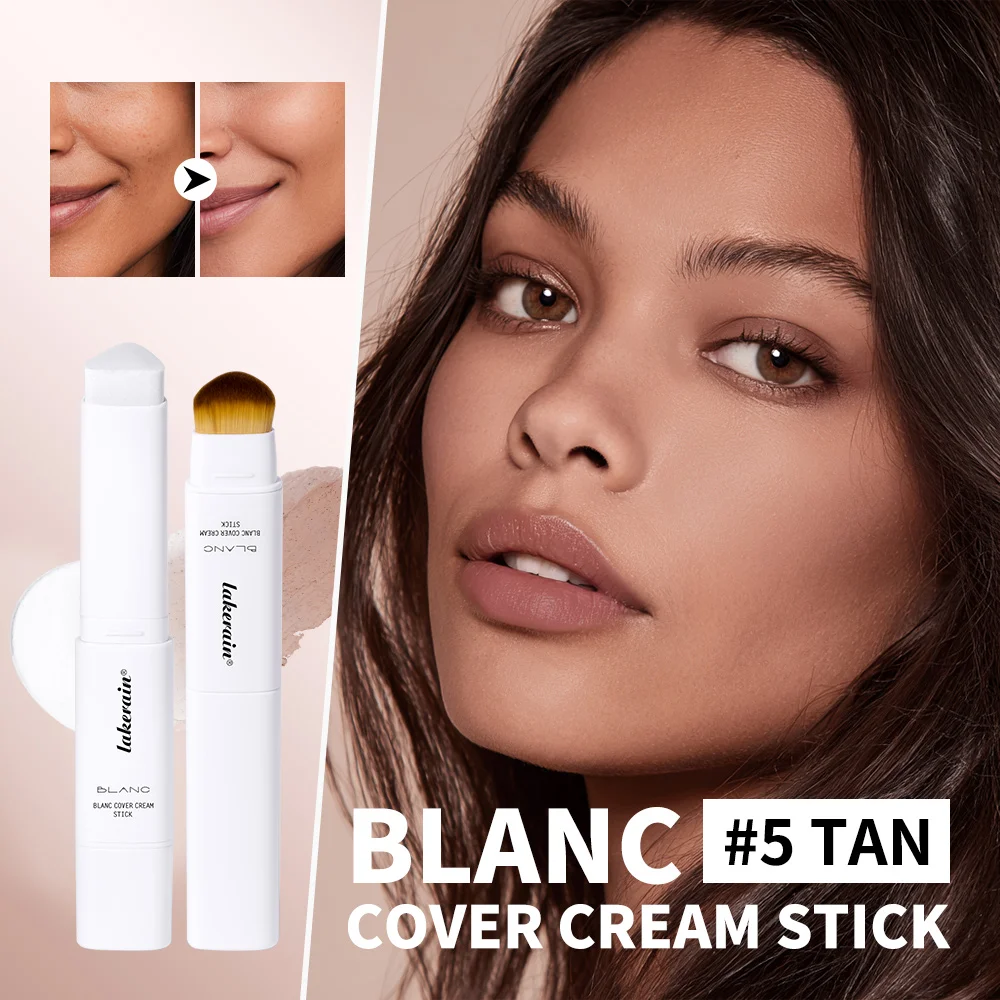 컬러 체인지 파운데이션 스틱 한국 커버 크림 스틱 고커버리지 방수 듀얼 엔디드 브러쉬 포함 베이스 메이크업