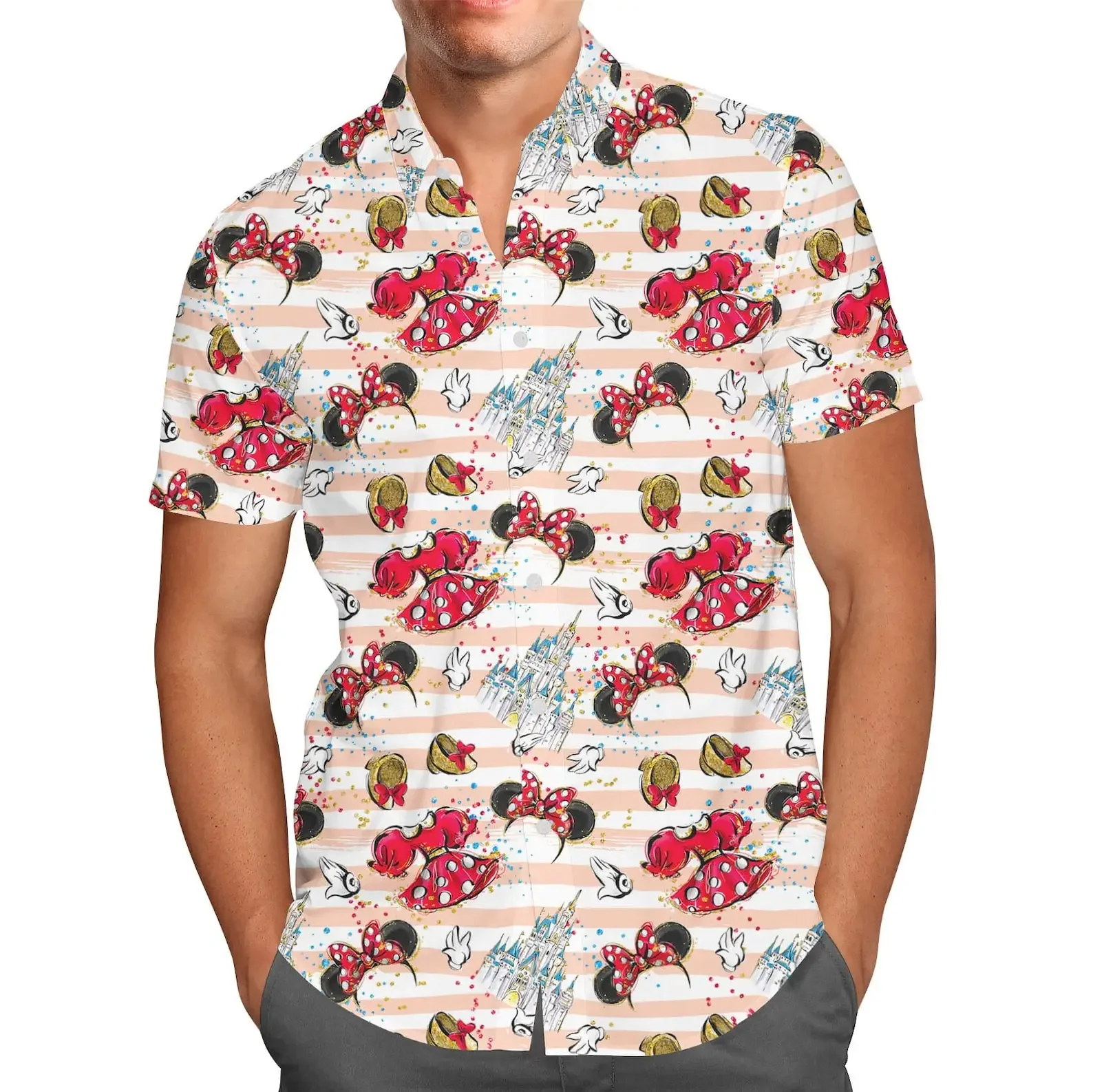 Disney Best Day Ever Hawaiian Shirt Men's Fashion Button Hawaiian Shirt Disney Castle Hawaiian Shirt Mickey Casual Beach Shirt