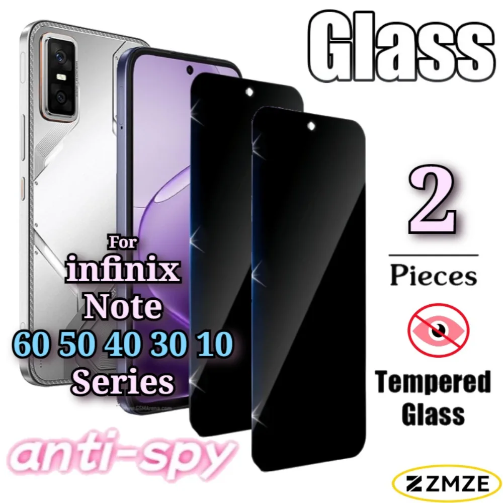 

2 Pcs For infinix GT 50 30 20 10 Pro Smart 20 10 9 8 7 6 HD 10 8 7 6 Plus Series Privacy Screen Protectors Tempered Glass Films