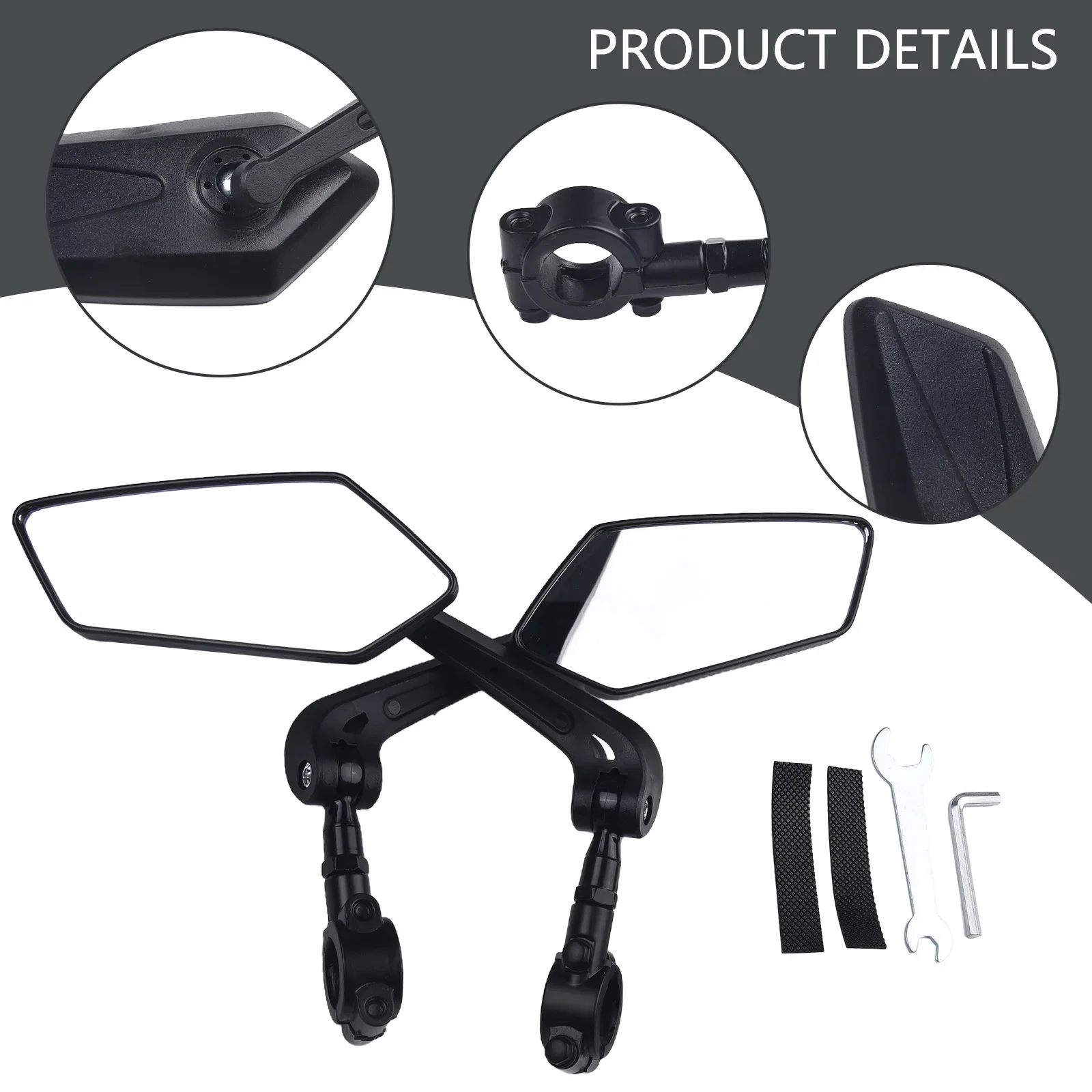 Bicycle Rear View Mirror Bike Cycling Clear Wide Range Back Sight Rearview Reflector Adjustable Handlebar Left Right Mirror