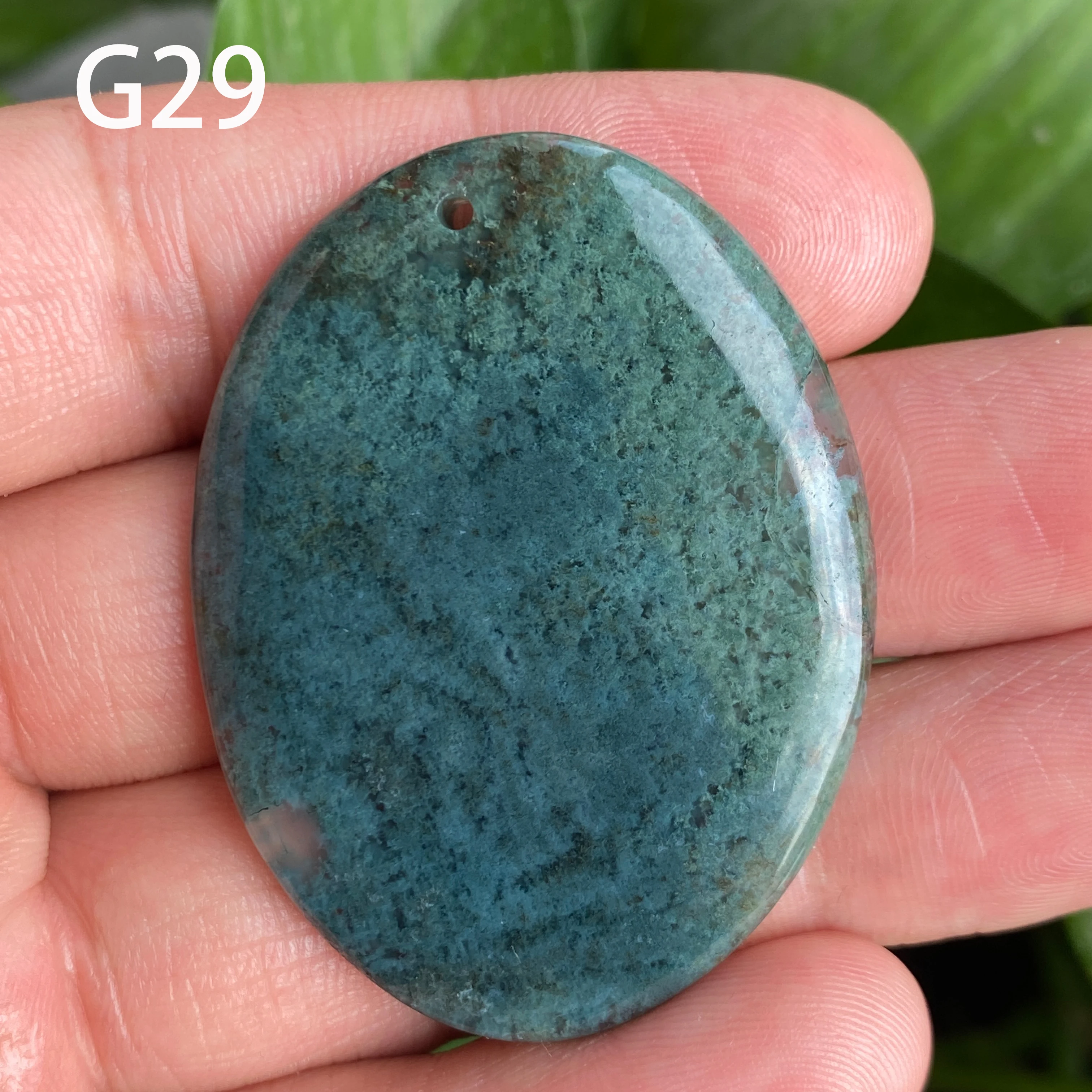 Natural Oval Shape Carnelian Crystal Pendant Moss Agate Rock Jewelry Rough Polished Quartz Stone Gift for Healing Decoration - view 2