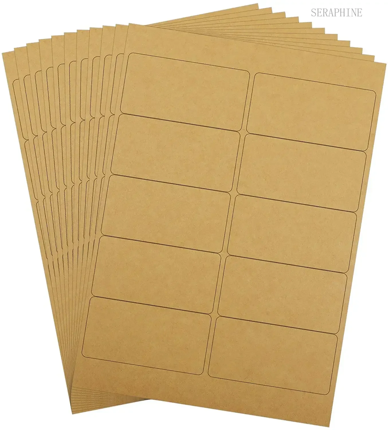 A4 50Sheets Kraft Labels Stickers blank label with Template Print Laser Inkjet Printing Die-cut Self-adhesive Paper