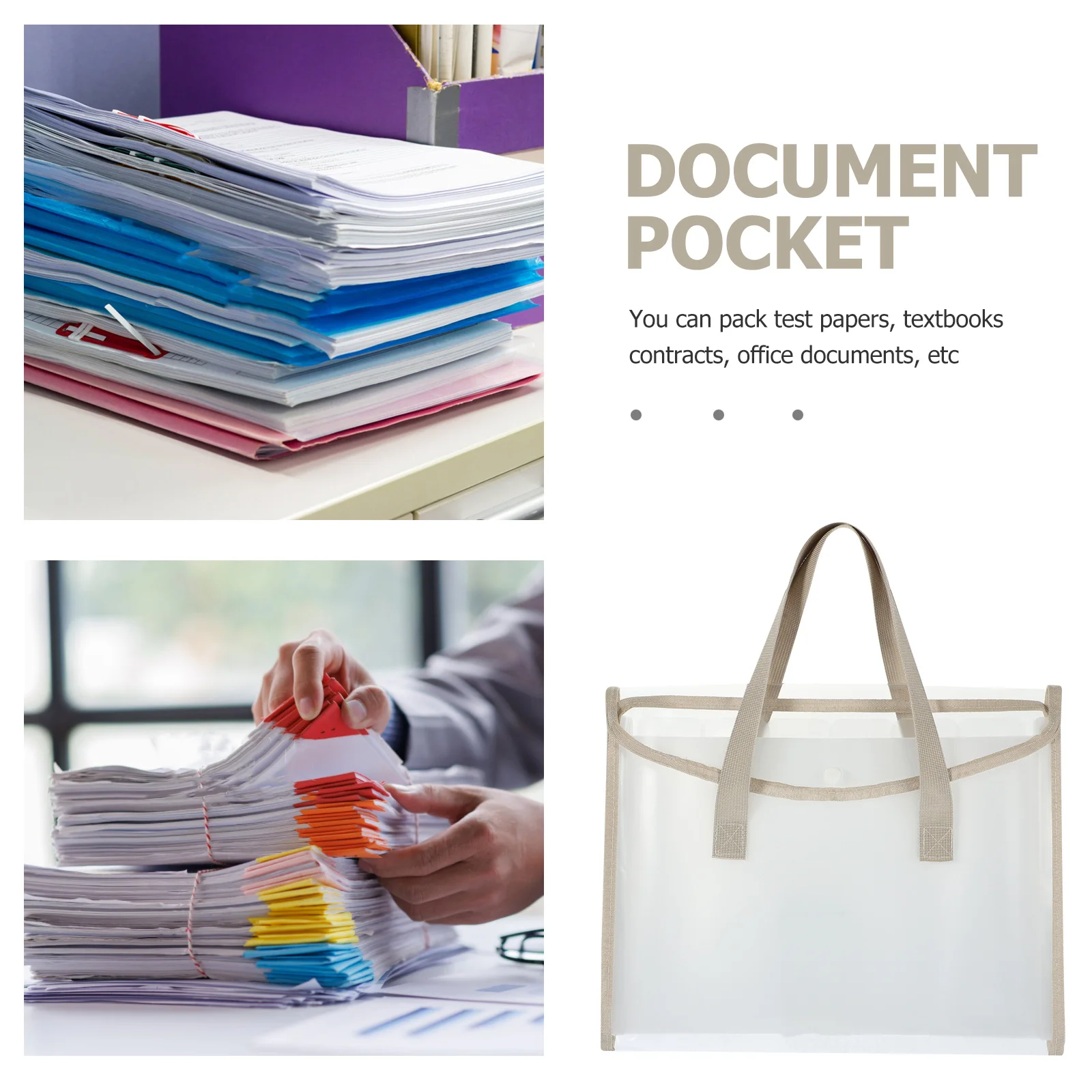 

1pc File Folder Bag Large Capacity Multi-Layer Expandable Document Organizer For Papers Receipts Business Cards Vouchers