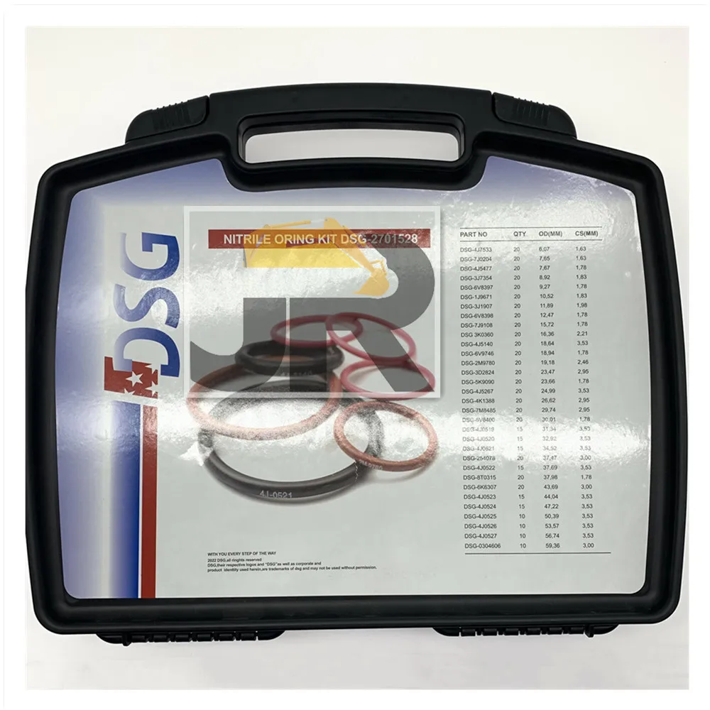 for DSG 270-1528 O-Ring Box Kit for Excavator Parts Repair, Wholesale FKM Rubber O-Ring Sealing Kit, High-Quality Seal Set