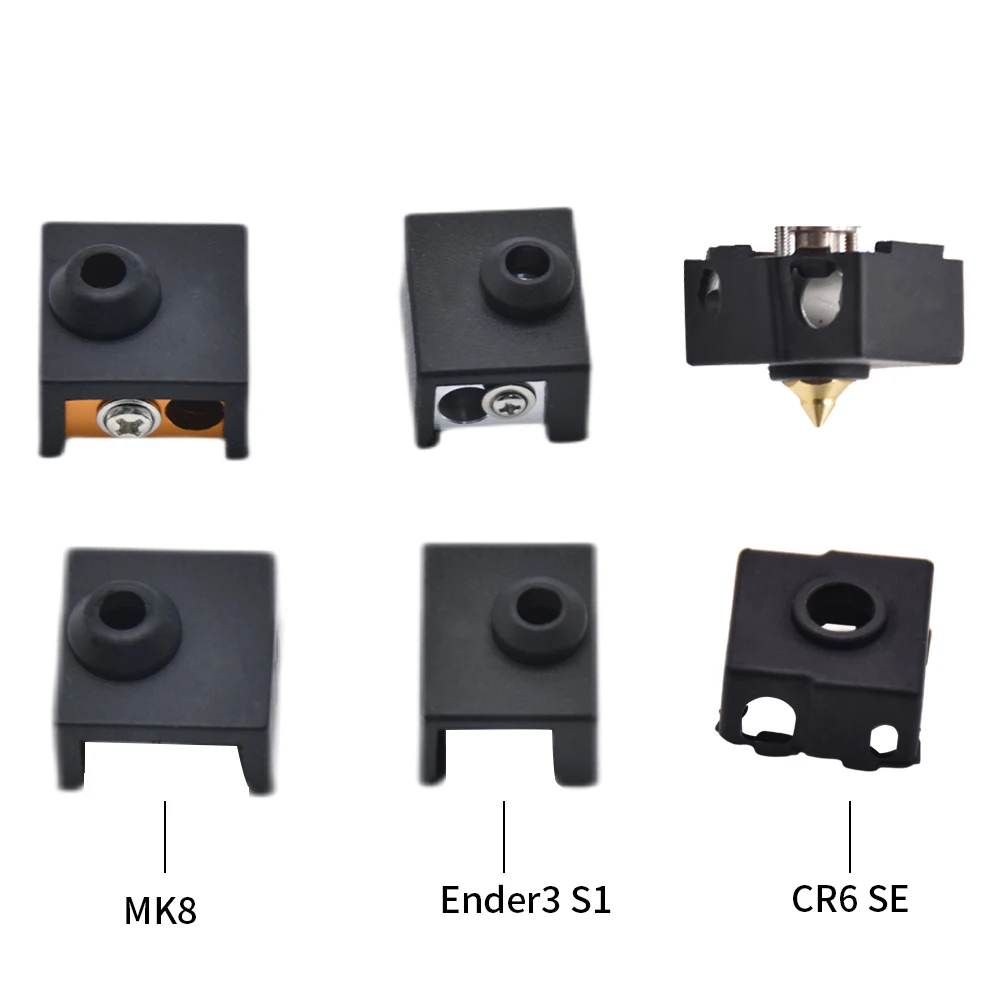 3/5/10pcs Hotend Silicone Socks for E3d V6 V5 Volcano PT100 Ender3 S1 CR10 MK8 CR6 SE 3d Printer Silicone Sleeves for Heat Block view 3