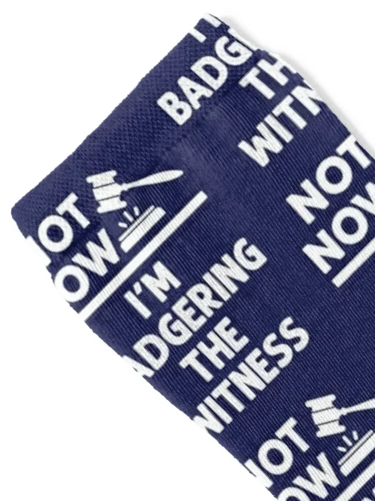 Not Now I'm Badgering the Witness Funny Mock Trial Socks kawaii funny gift Women Socks Men's