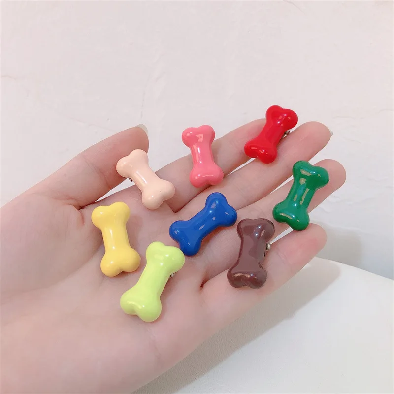 Cute Shiny Candy Colored Bone Hair Clip Cute Sweet Small Bone Bangs Clip Side Hairpins Women Girls Hair Accessory