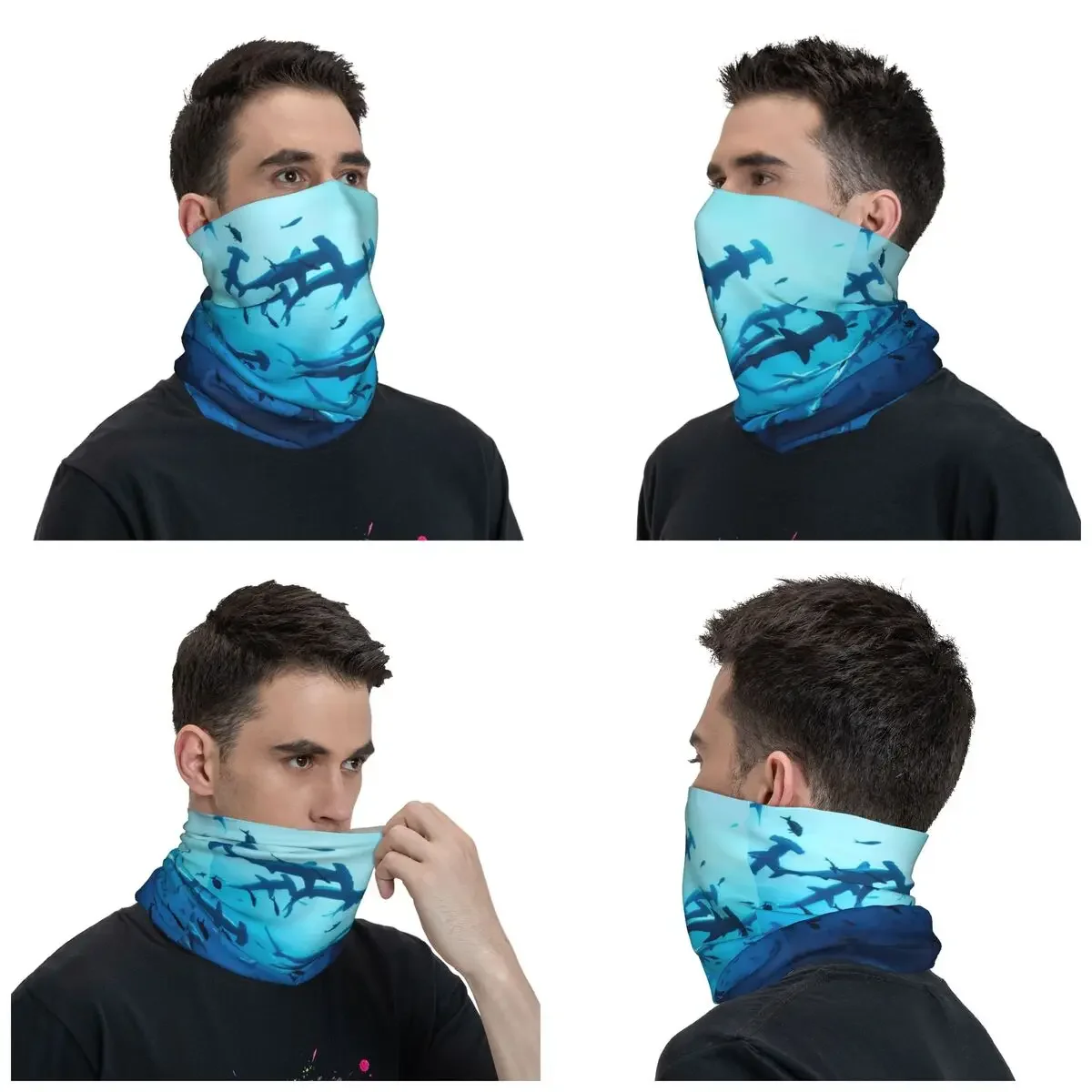 Ocean Animal Shark Bandana Neck Warmer Women Men Winter Ski Hiking Scarf Gaiter Face Cover