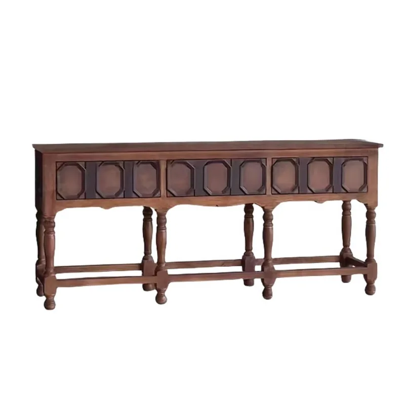 porch cabinet villa, living room high-end carved Roman column decorative cabinet American light luxury dining side cabinet