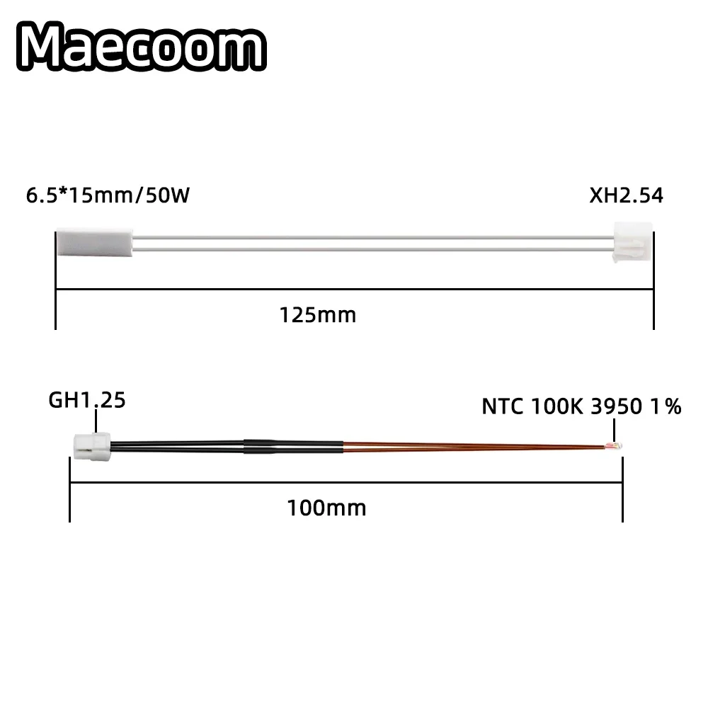 2/4/10pcs Bambu Lab X1/X1-Carbon Thermistor & Ceramic Heating Plate For 3D Printer Hotend Heater Cartridge 24V 50W