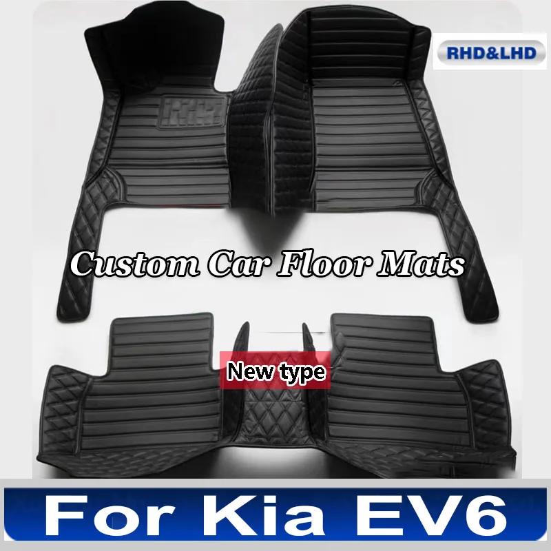 Car Floor Mat For Kia EV6 CV 2022 2023 2024 Electric Coche Waterproof Cat Mats Set Tapetes Para Carro Car Accessories Decoration