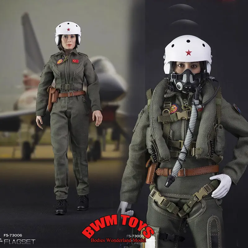 FLAGSET 73006 1/6 Scale China Air Force Movable Eye Upgraded Version Female Soldier Full Set 12'' Action Figure Doll Collection