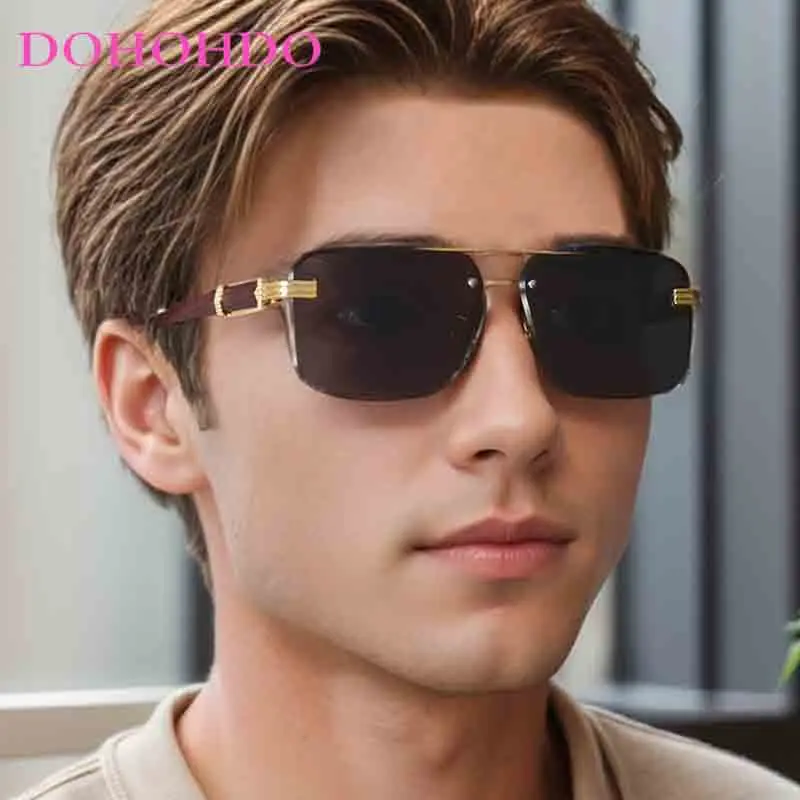 

Trendy Luxury Brand Design Personality Double Bridge Pilot Sunglasses Men Women Vintage Classic Travel Driving Sun Glasses UV400